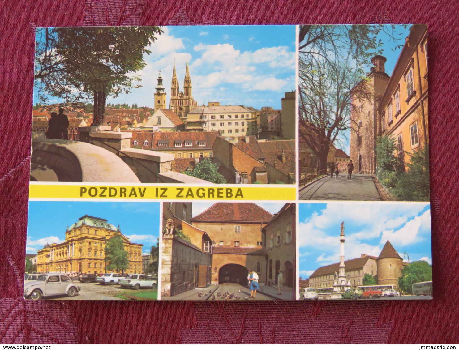 Croacia Unused Postcard Zagreb Multiview Theatre Cathedral Castle - Croatie