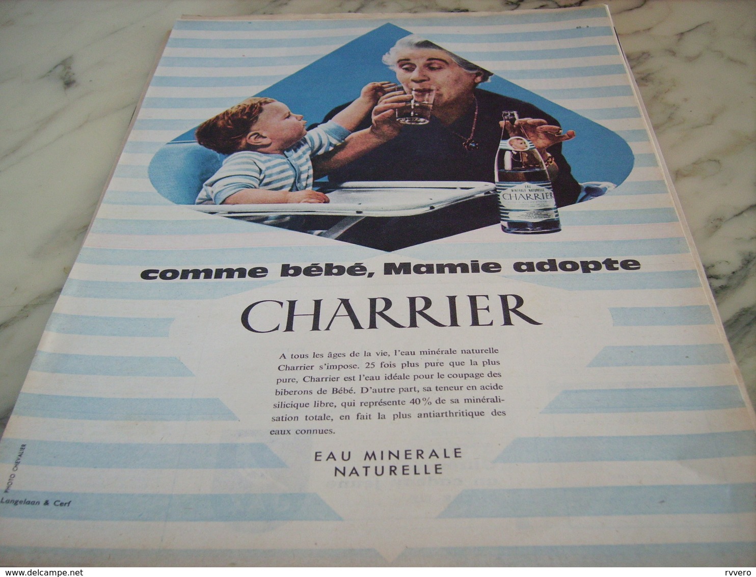 ANCIENNE PUBLICITE COMME BEBE MAMIE ADOPTE CHARRIER 1960 - Affiches