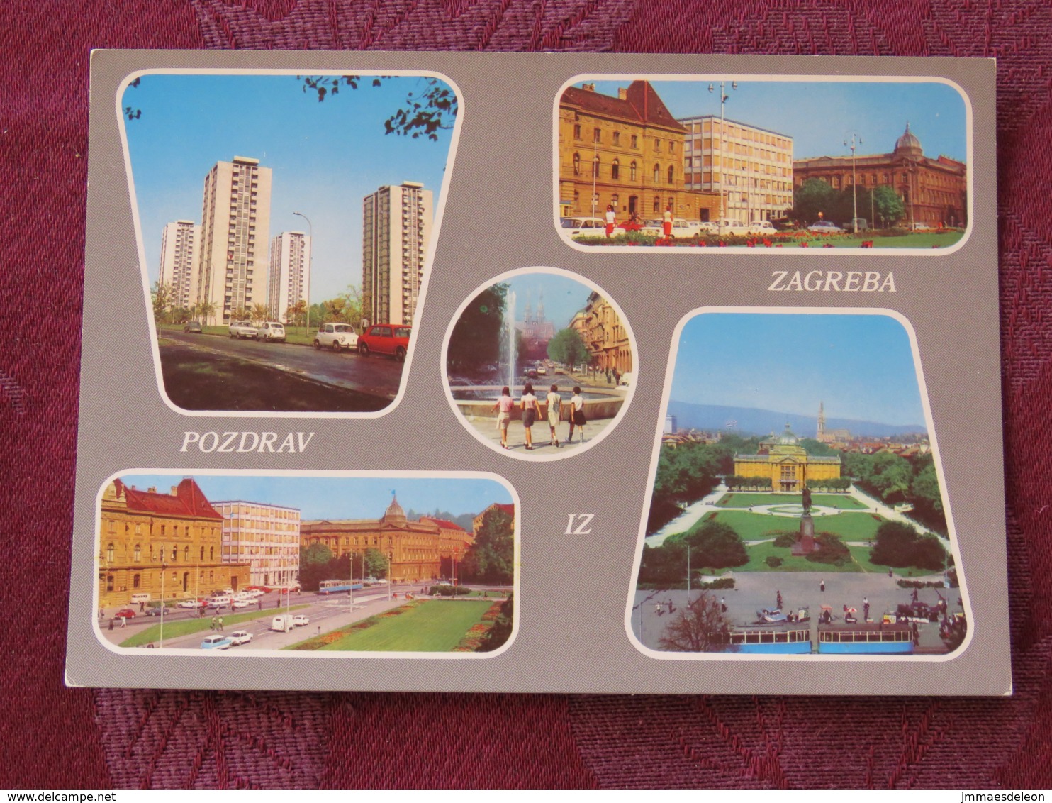 Croacia Unused Postcard Zagreb Multiview Buildings Theatre - Croatia