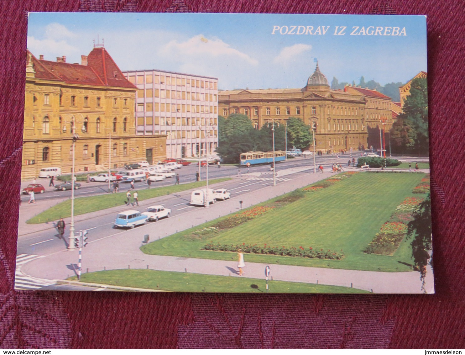 Croacia Unused Postcard Zagreb Street View Cars Tramway - Croatie