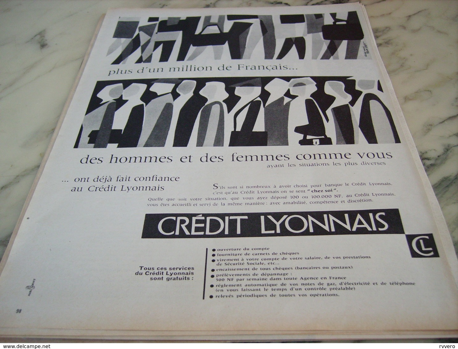 ANCIENNE  PUBLICITE BANQUE CREDIT LYONNAIS  1960 - Autres & Non Classés