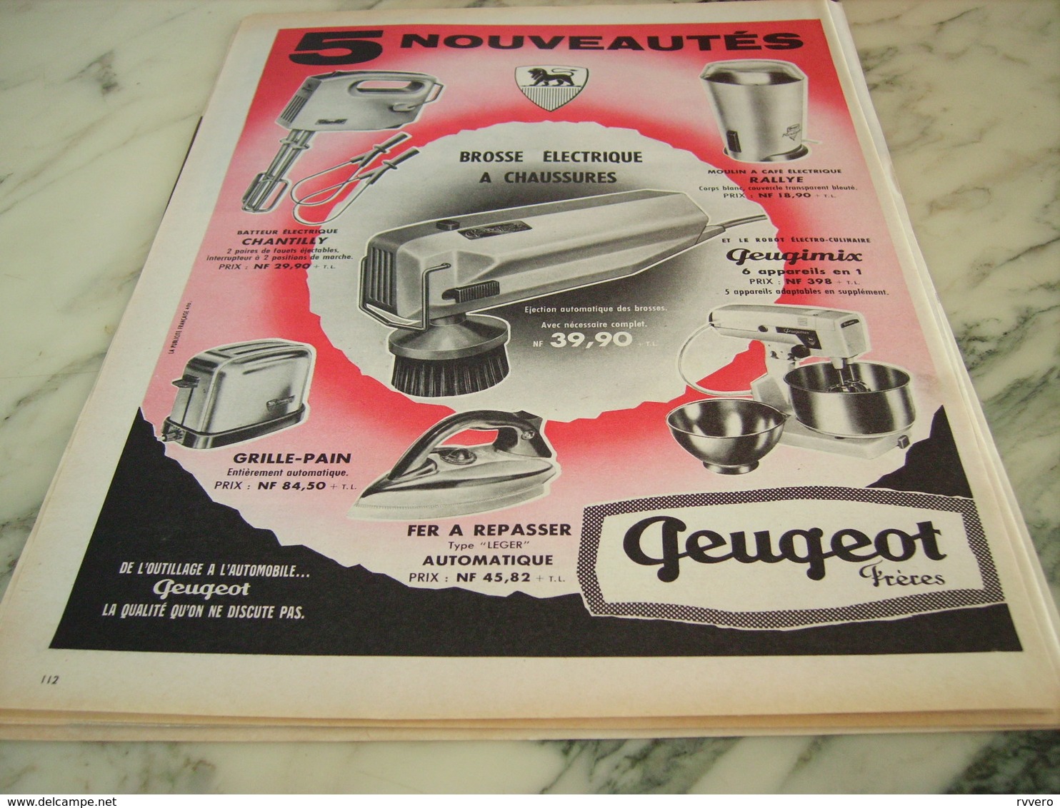 ANCIENNE PUBLICITE BOSSE ELECTRIQUE A CHAUSSURE PEUGEOT FRERE 1960 - Autres & Non Classés