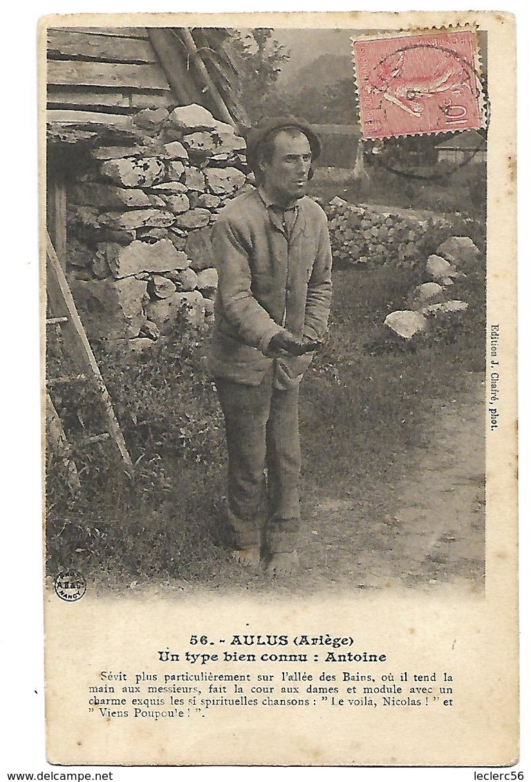 09 AULUS ARIEGE UN TYPE BIEN CONNU : ANTOINE 1904 CPA  2 SCANS - Sonstige & Ohne Zuordnung