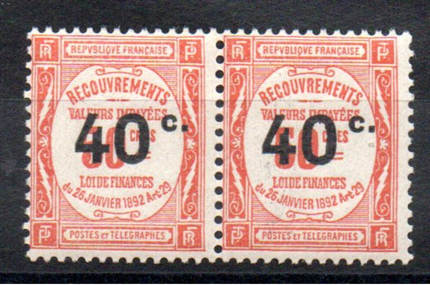 FRANCE - YT N° 50 Paire - Neufs ** - MNH - Cote: 60,00 € - 1859-1959 Neufs