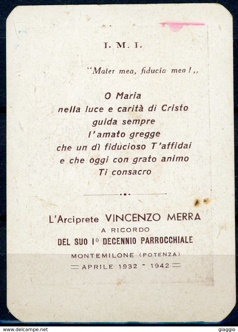 °°° Santino N. 609 - L'arciprete Vincenzo Merra A Ricordo Del Suo 1° Decennio Parrocchiale Montemilone (potenza) °°° - Potenza