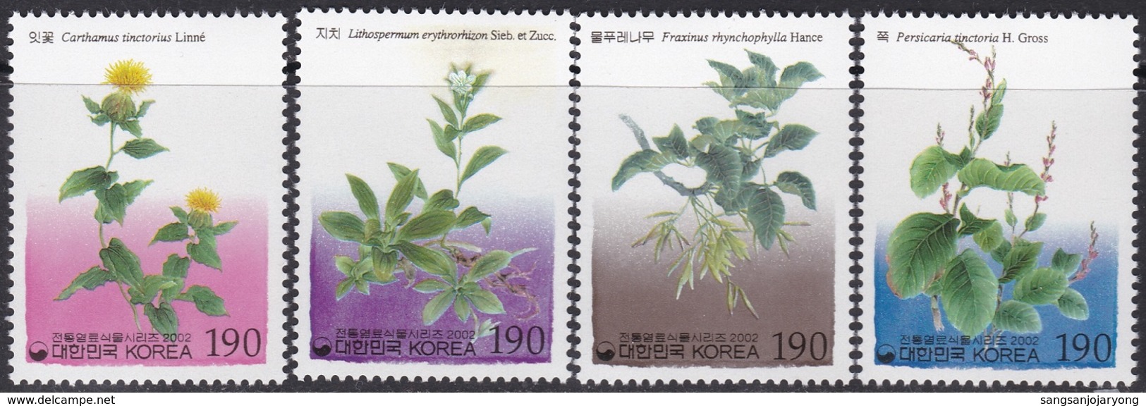 South Korea KPCC1687-90 Dye Plant, Safflower, Gromwell, Retuse Ash, Indigo-plant, Plantes - Textile