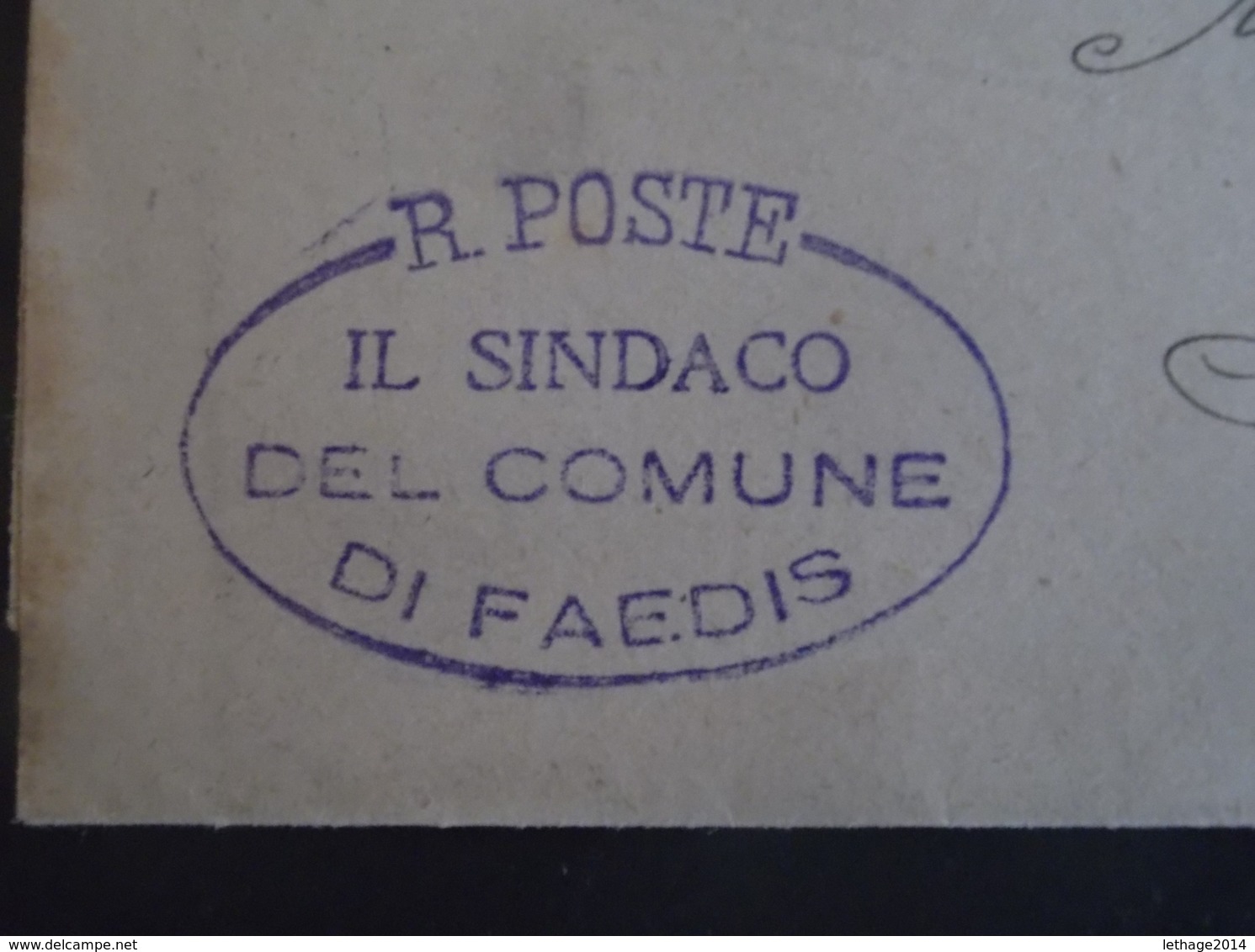 REGNO ITALIA BIGLIETTI CON OVALE DI FRANCHIGIA COMUNALE FAEDIS REGIE POSTE 1926 - Franchigia