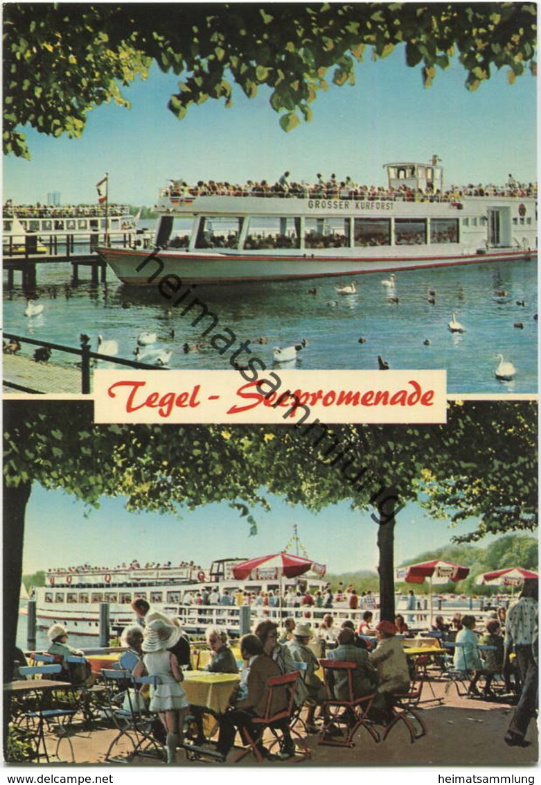 Berlin-Tegel - Seepromenade - Fahrgastschiff Grosser Kurfürst - AK Großformat - Verlag Kunst Und Bild Berlin - Tegel