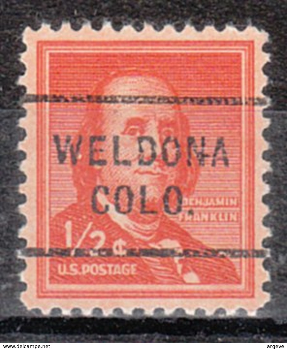 USA Precancel Vorausentwertung Preo, Locals Colorado, Weldona 712 - Preobliterati