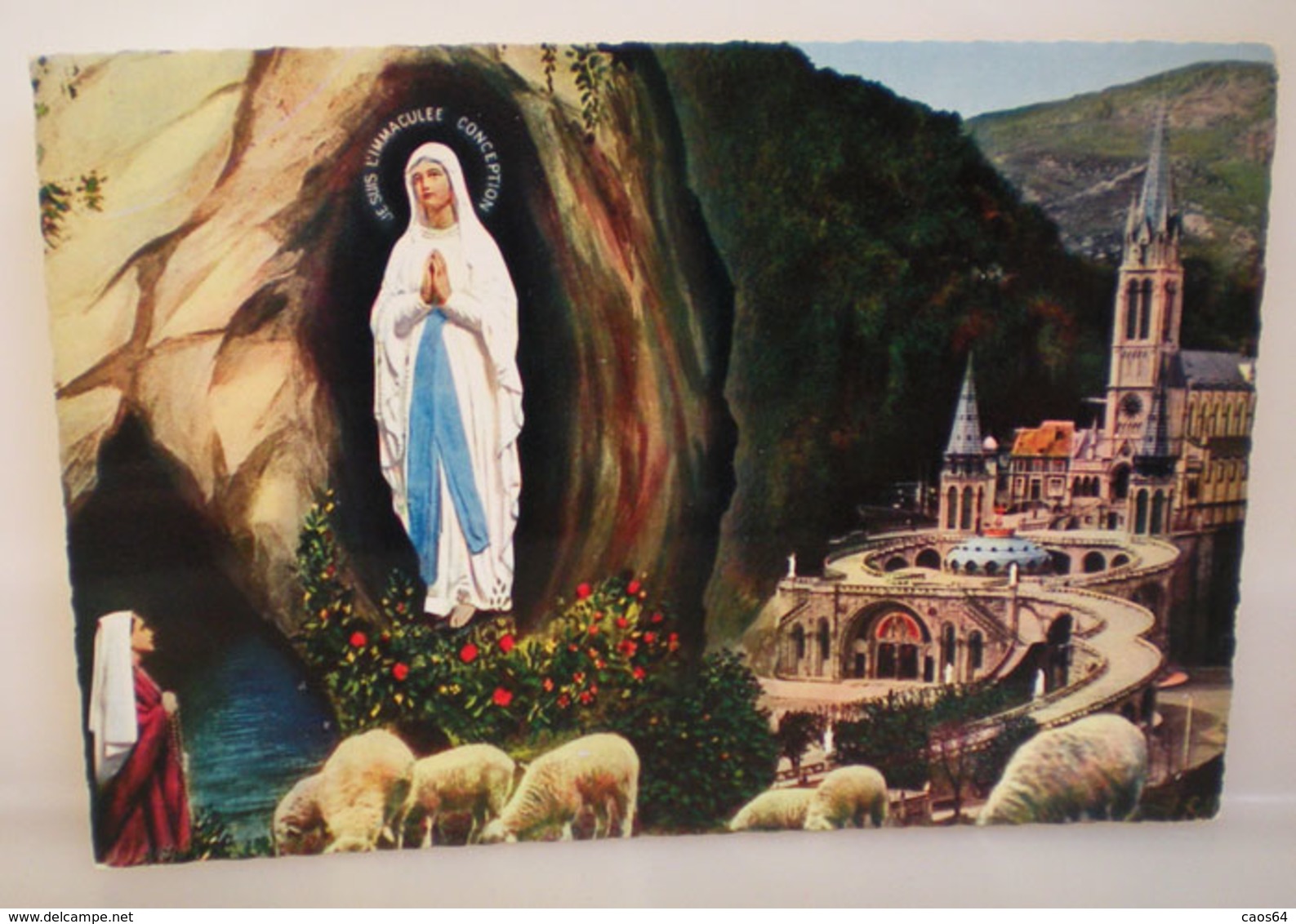 Lourdes Grotta Apparizione Basilica Cartolina - Luoghi Santi