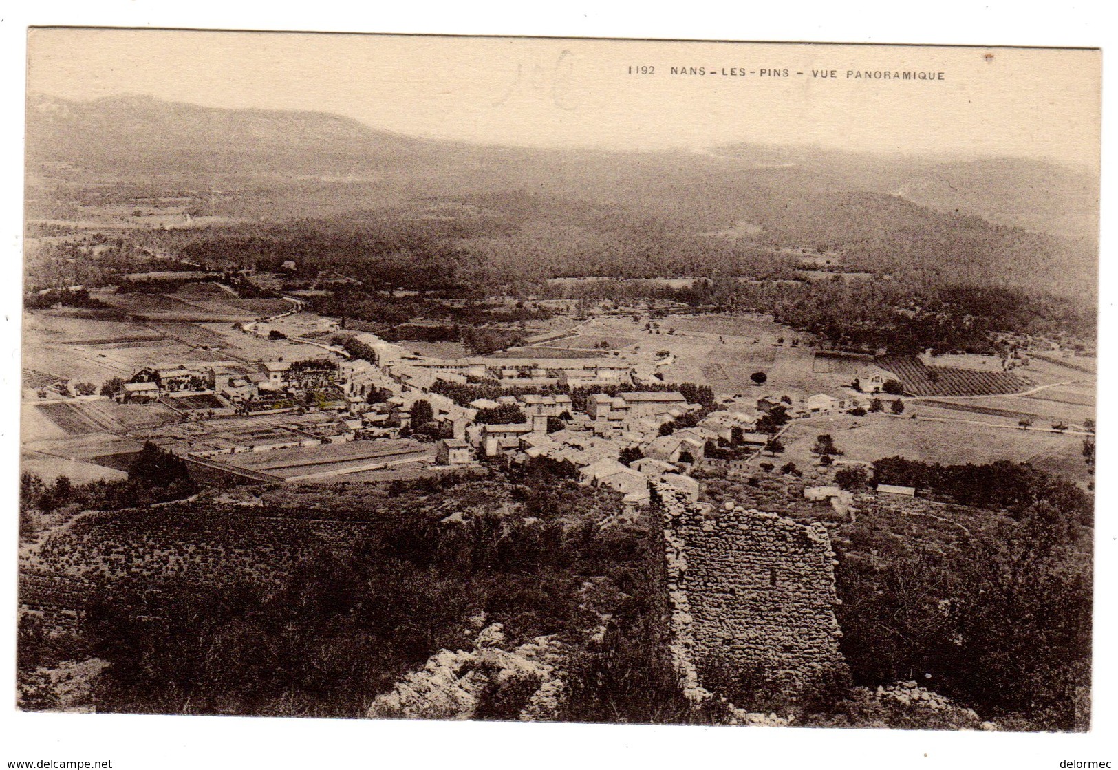 CPA Nans Les Pins 83 Var Vue Panoramique Ruines Du Château 1er Plan éditeur Marius Bar à Toulon N°1192 - Nans-les-Pins