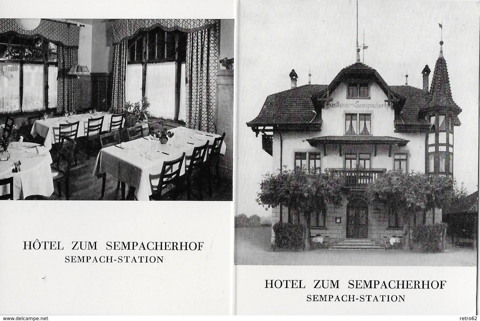 SEMPACH-STATION → Werbekarte  Hotel Zum Sempacherhof, Ca.1950     ►RAR◄ - Sempach