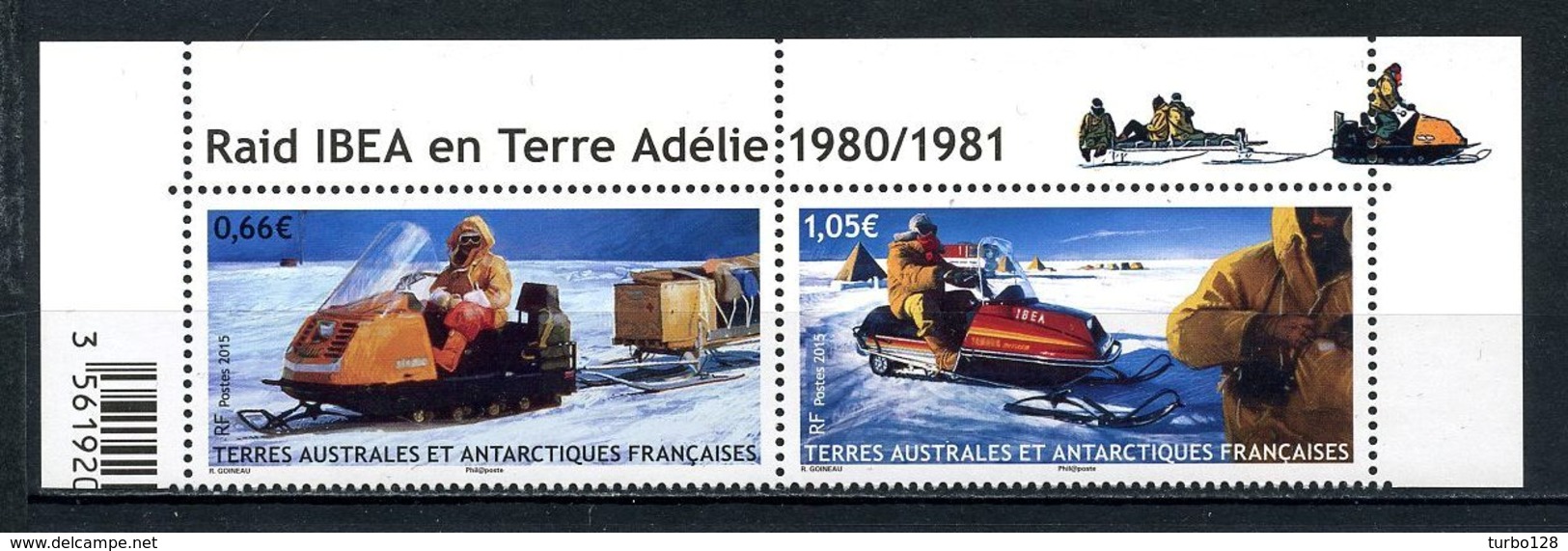 TAAF 2015  N° 737/738 ** Neuf MNH Superbe Raid Ibéa Terre Adélie Motoneiges Transports - Neufs