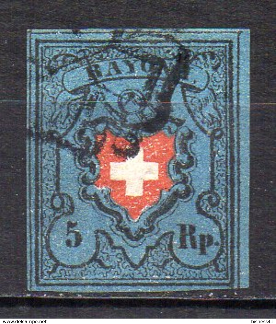 Col11   Suisse  N° 14  Rayon I Oblitéré Signé JF Brun  Cote 600,00 Euros - 1843-1852 Federal & Cantonal Stamps