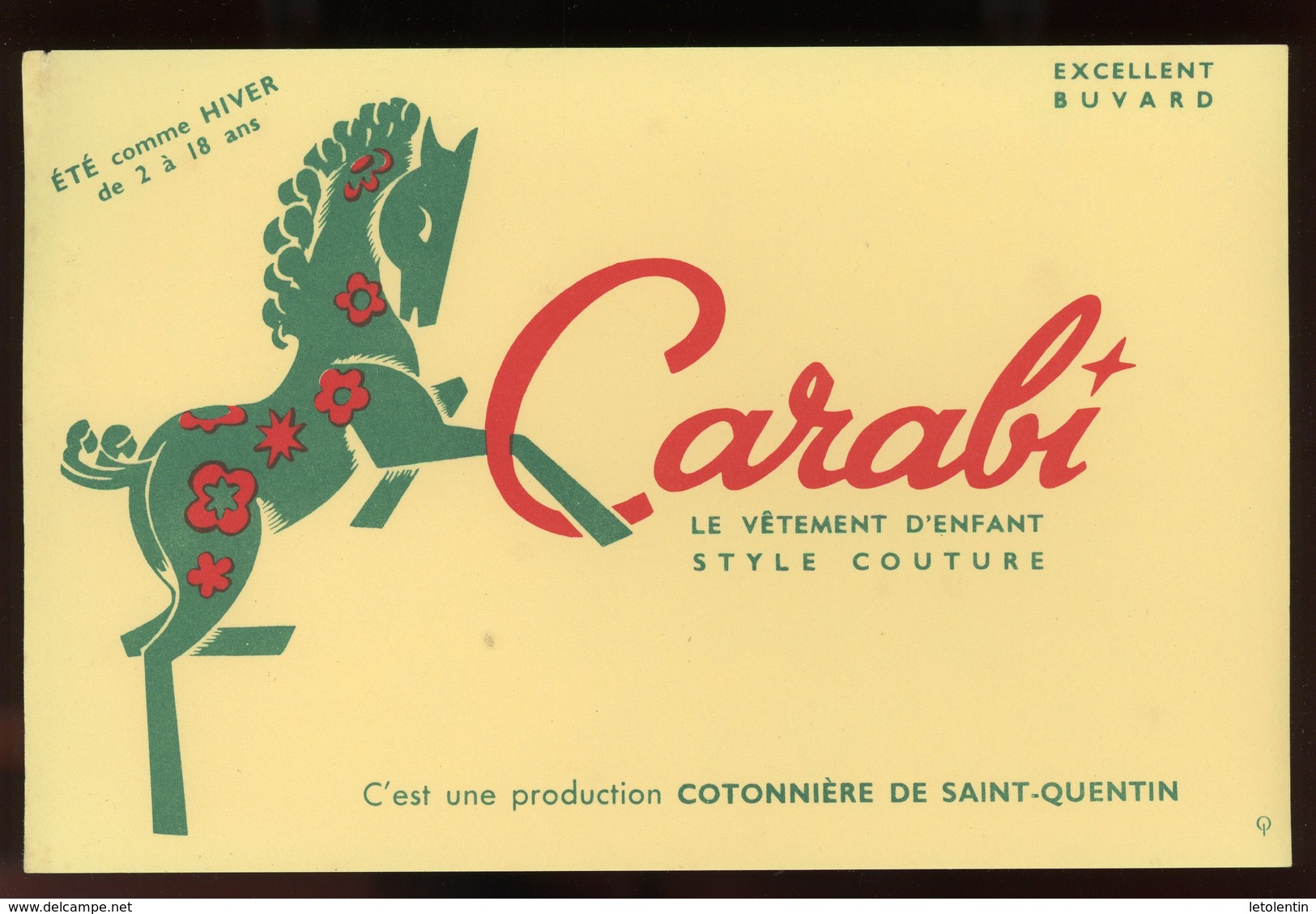 BUVARD:  VETEMENTS CARABI - FORMAT  13,5X21 Cm - Textile & Vestimentaire