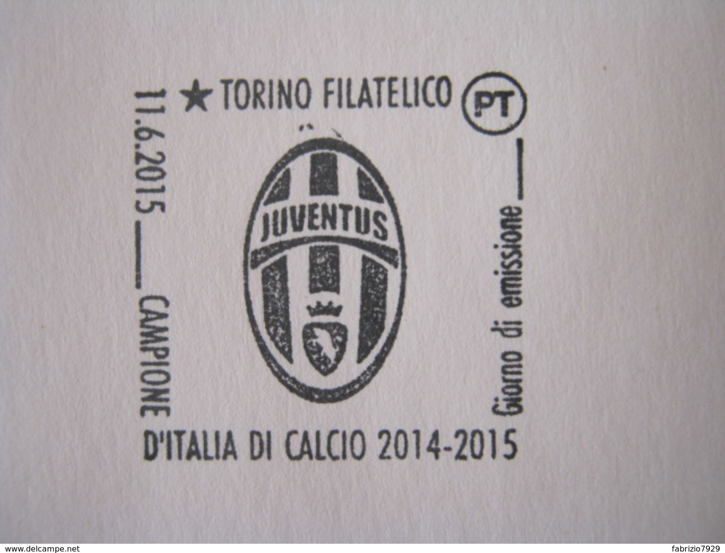 A.09 ITALIA ANNULLO FDC TORINO JUVENTUS CALCIO FOOTBALL VITTORIA CAMPIONATO - 2015 - BUSTA 2 GATTINARA CLUB - Club Mitici