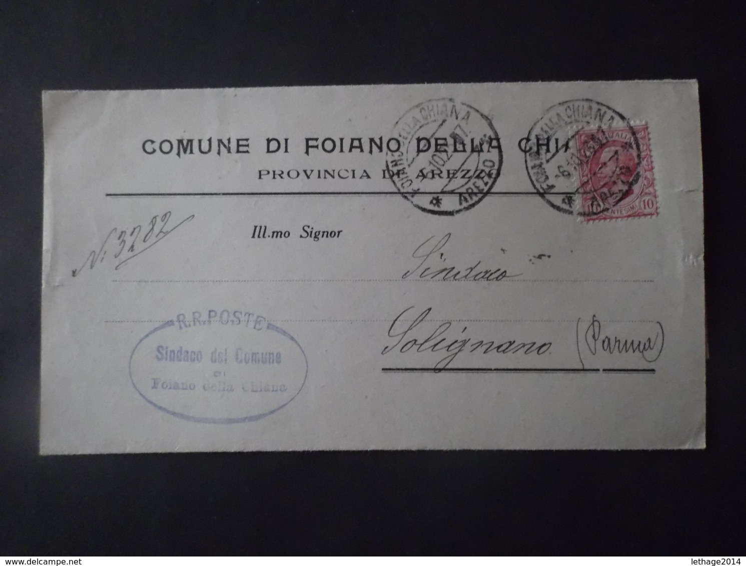 REGNO ITALIA BIGLIETTI CON OVALE DI FRANCHIGIA FOIANO DELLA CHIANA REGIE POSTE 1917 - Franchigia