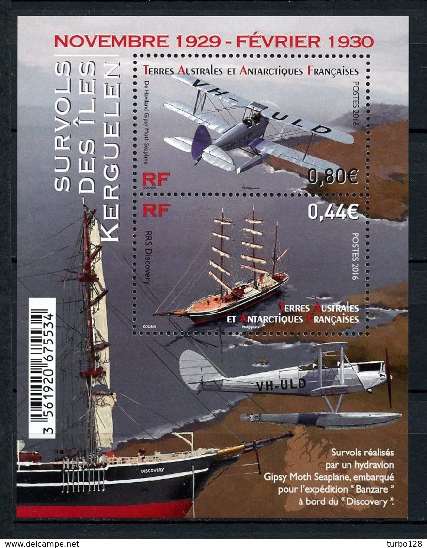 TAAF 2016  N° F781 ** ( 781/782 ) Neuf MNH Superbe Bateaux Voilier  RSS Discovery Sailboat Avions Haviland Transports - Neufs
