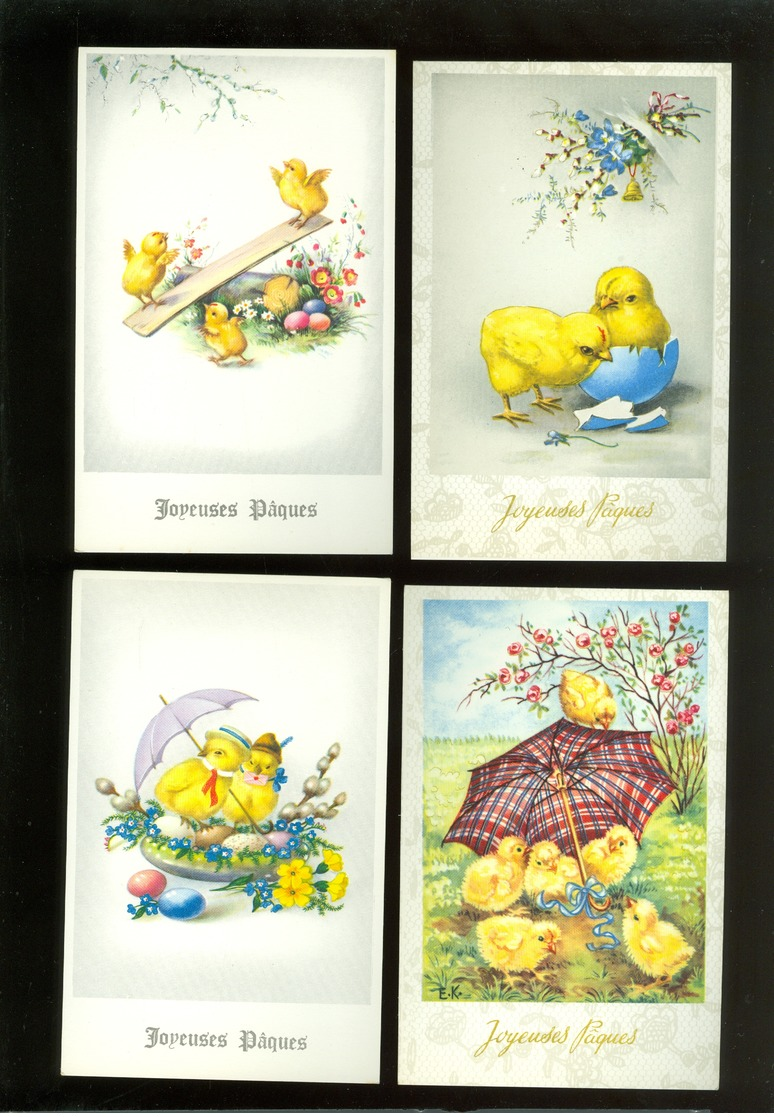 Beau lot de 60 cartes postales de fantaisie  Pâques   Mooi lot 60 postkaarten van fantasie  Pasen -  60 scans