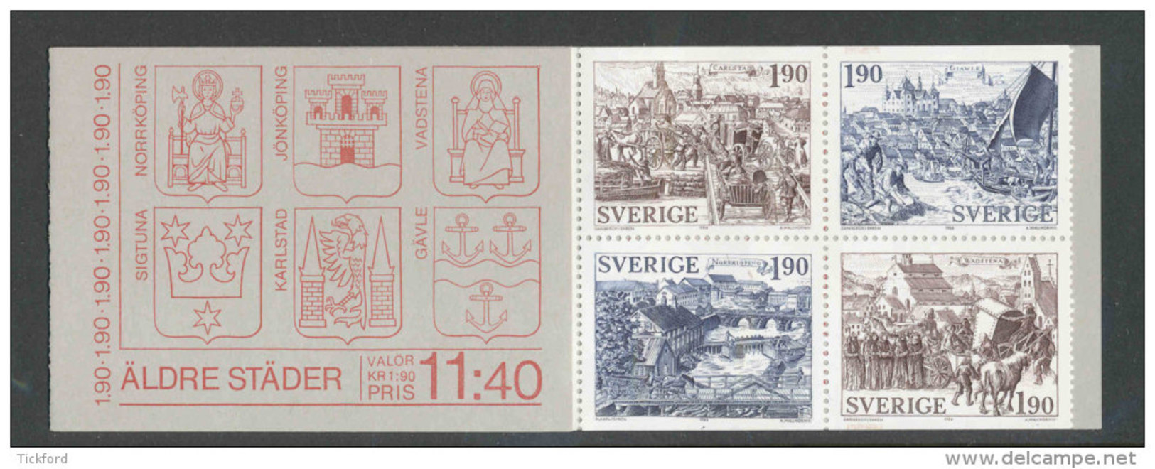 SUEDE 1984 - CARNET  YT C1274 - Facit H354 - Neuf ** MNH - Anciennes Villes De Suède - 1981-..