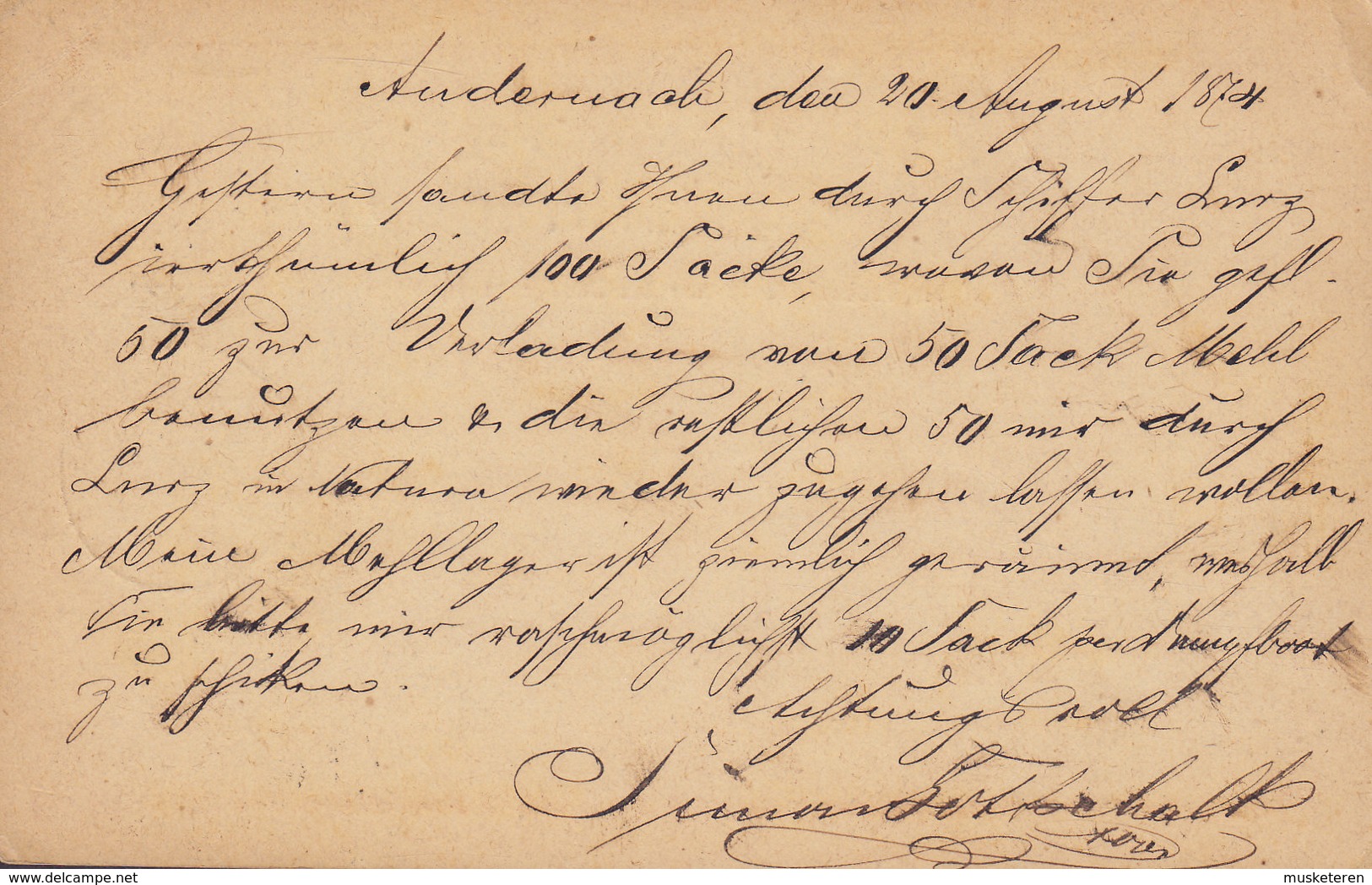 Deutsche Reichs-Post Postal Stationery Ganzsache Entier ½ Gr. Adler Eagle ANDERNACH 1874 LINTZ A/ Rhein - Postkarten