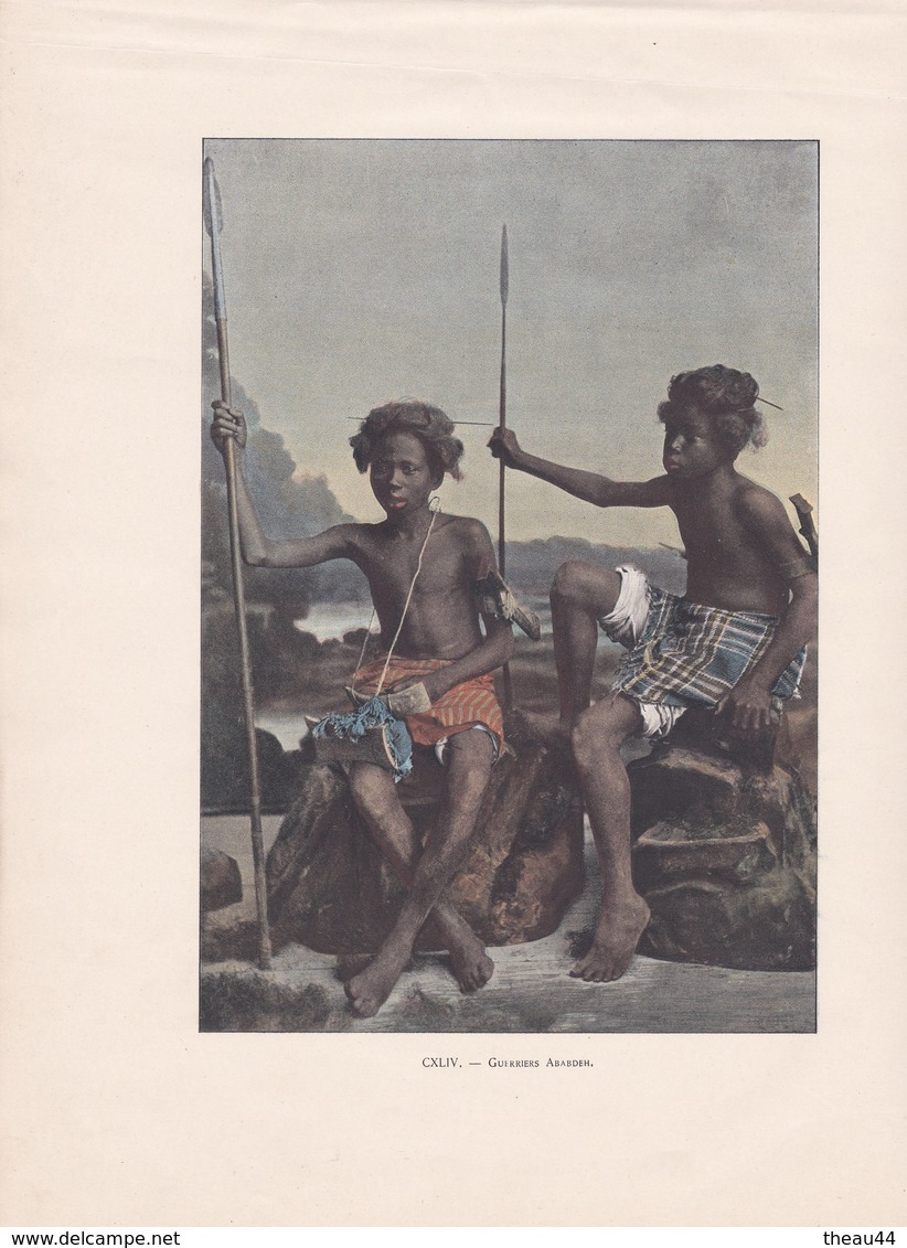 SOUDAN - Gravure - Guerriers Ababdeh  - Gravée Et Imprimée Par " GILLOT " - Voir Description - Sudan