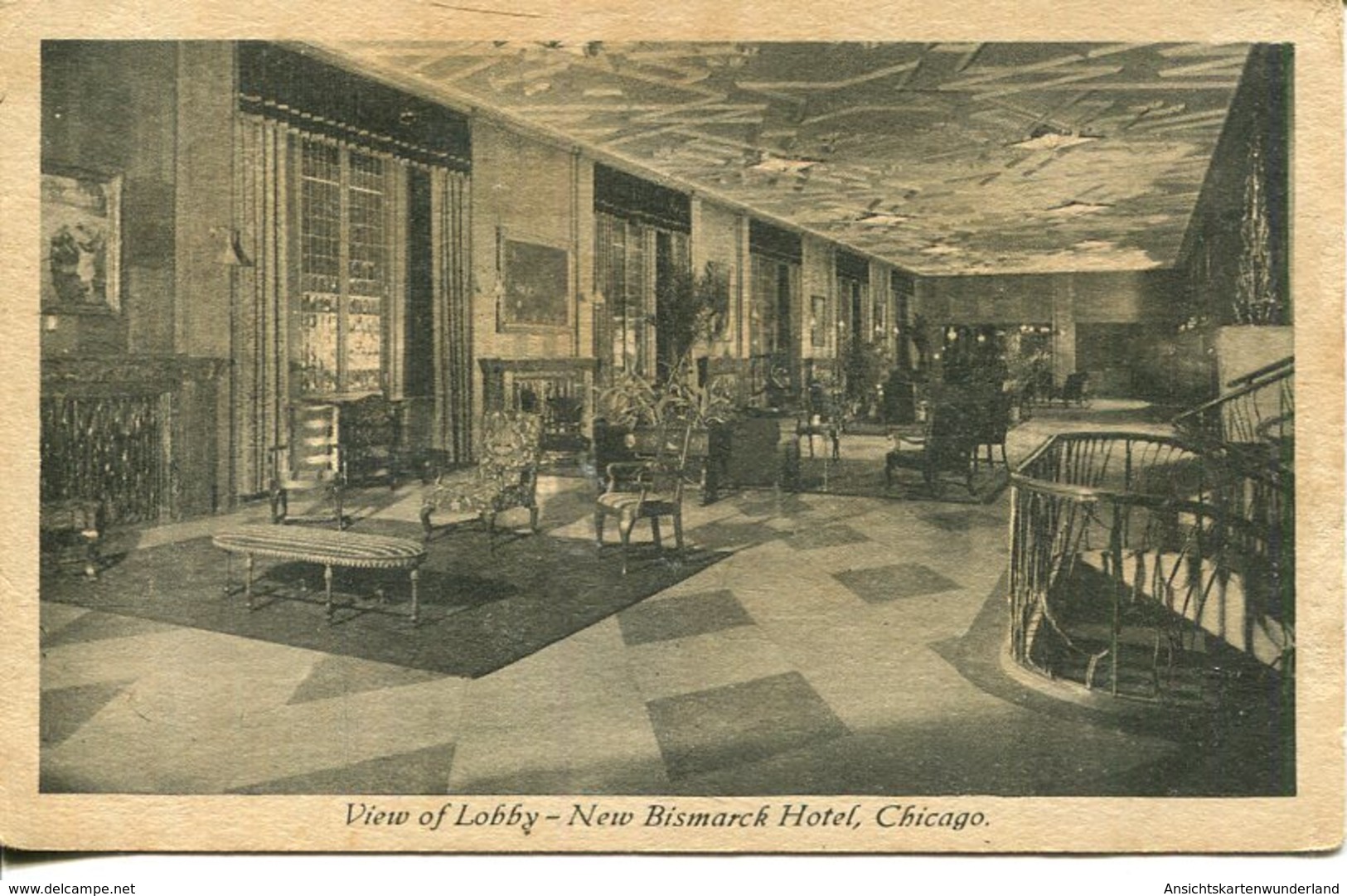 006029  Chicago - View Of Lobby, New Bismarck Hotel - Chicago