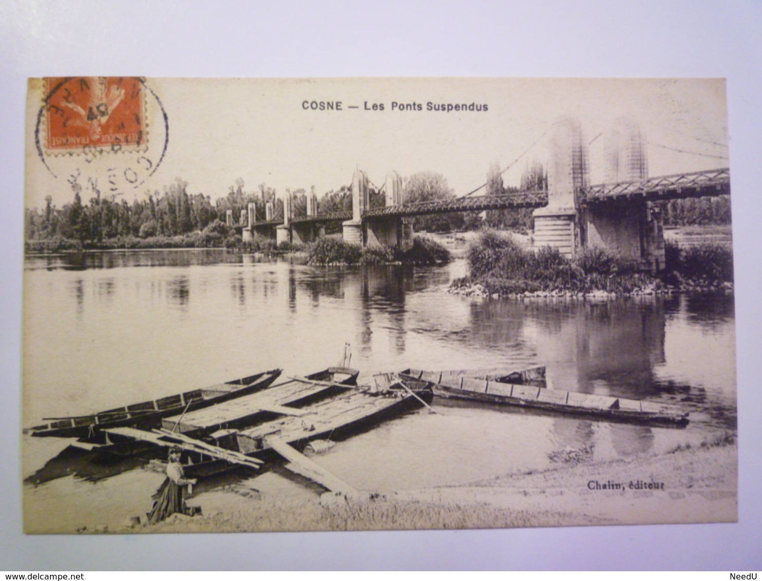 GP 2019 - 328  COSNE  (Nièvre)  :  Les Ponts Suspendus   1907   XXX - Cosne Cours Sur Loire