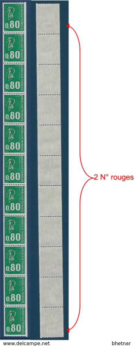 FR Roulette YT 67 (1894) " Marianne De Béquet 80c. Vert " 1976 Neuf** - Roulettes