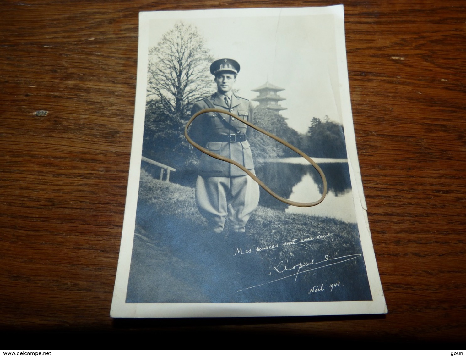 S.M. Le Roi Léopold III Noël 1941 - Signature Du Roi Carte Photo - Guerre 1939-45