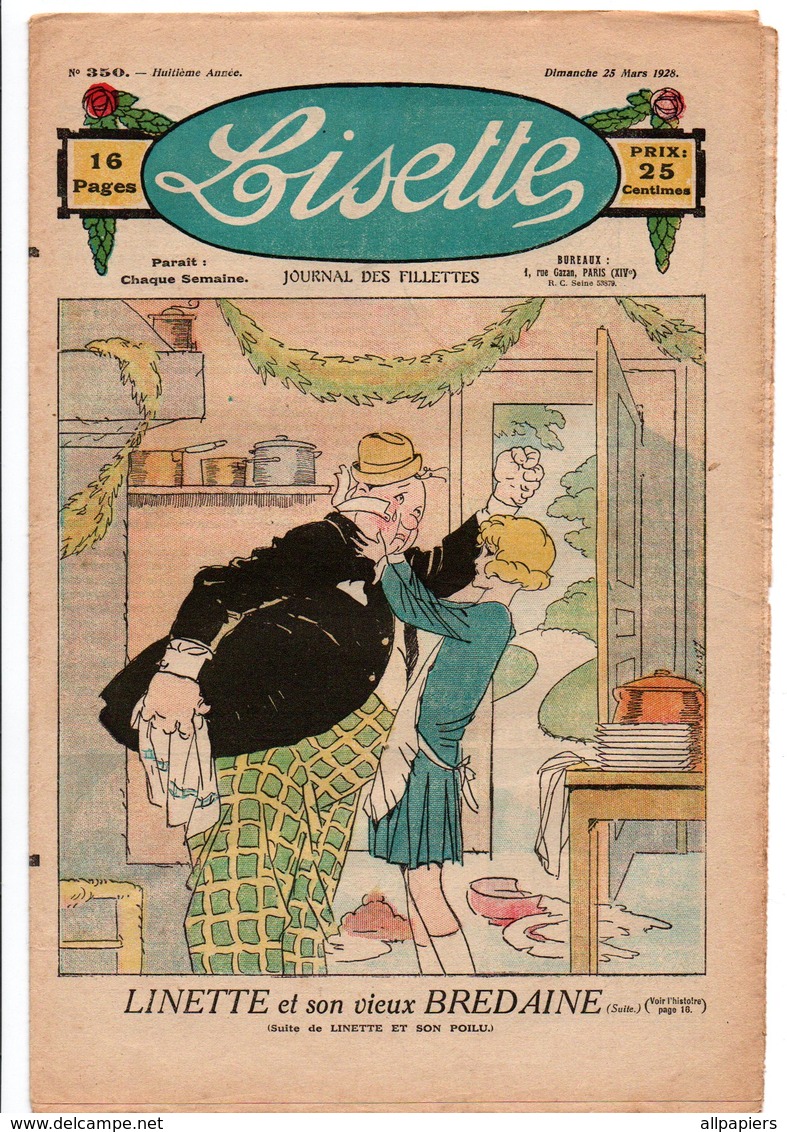 Lisette N°350 Anne La Poupée Et Anne Petit Fille - Manteau Au Crochet - Patron Une Chemise Enveloppe Pour Lisette 1928 - Lisette