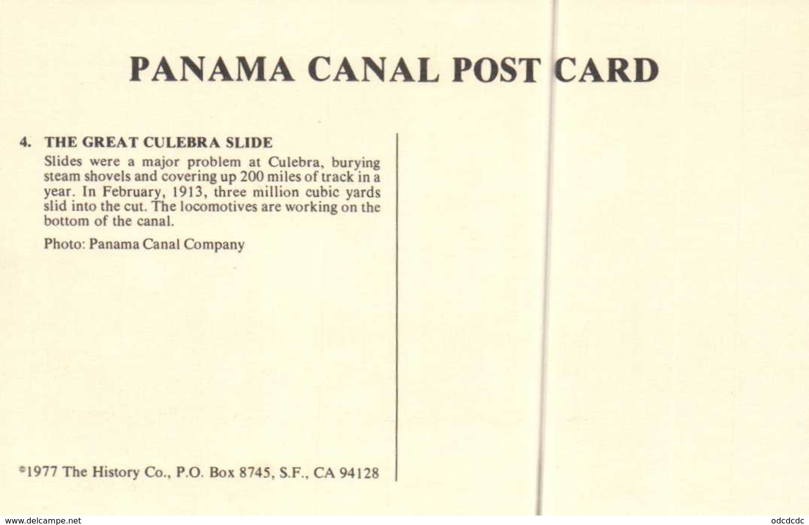 PANAMA THE GREAT CULEBRA SLIDE RAILWAY  TRAINS  RV - Panama