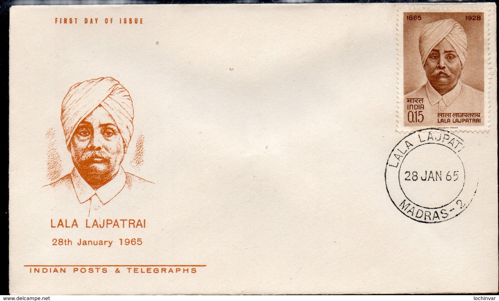 INDIA, 1965 LALA LAJPATRAI FDC - Covers & Documents