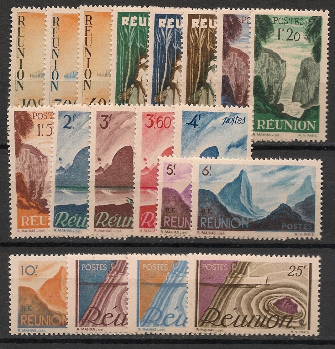 Réunion - 1947 - N°Yv. 262 à 280 - Série Complète - Neuf * / MHVF - Neufs