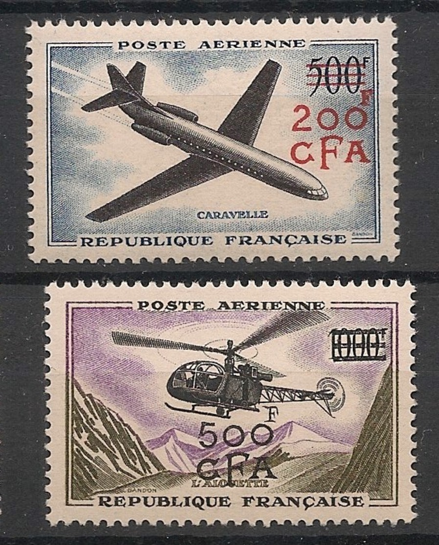 Réunion - 1957-58 - Poste Aérienne PA N°Yv. 56 Et 57 - Caravelle / Alouette - Neuf Luxe ** / MNH / Postfrisch - Poste Aérienne