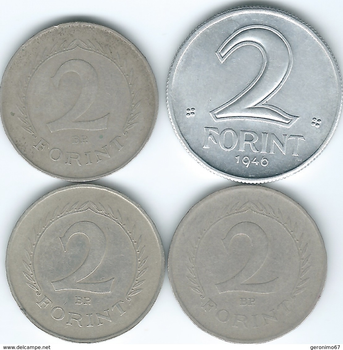 Hungary - 2 Forint - 1946 (KM533) 1952 (KM548) 1957 (KM556) & 1966 (KM556a) - Hongrie