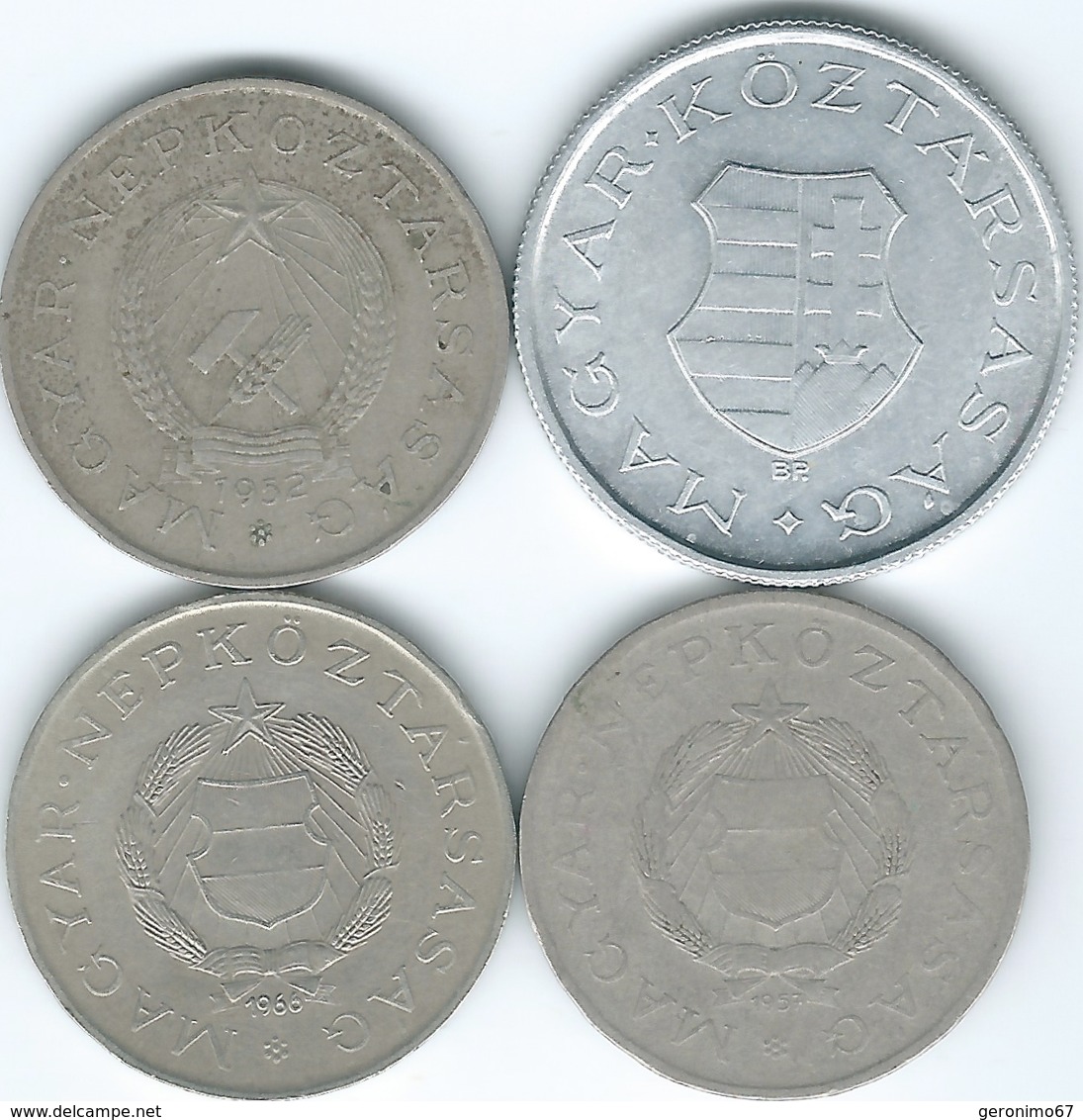 Hungary - 2 Forint - 1946 (KM533) 1952 (KM548) 1957 (KM556) & 1966 (KM556a) - Hongrie