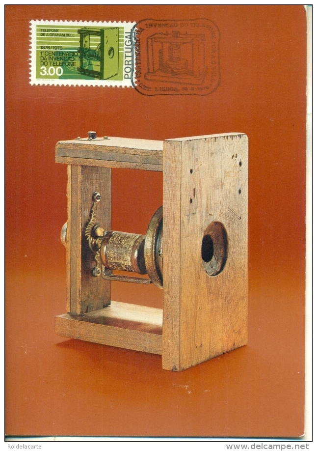 CM-Carte Maximum Card # 1976-Portugal  # Sciences-Télécommunications -Telecom-Telephone,telefone #Alexander Graham Bell - Télécom