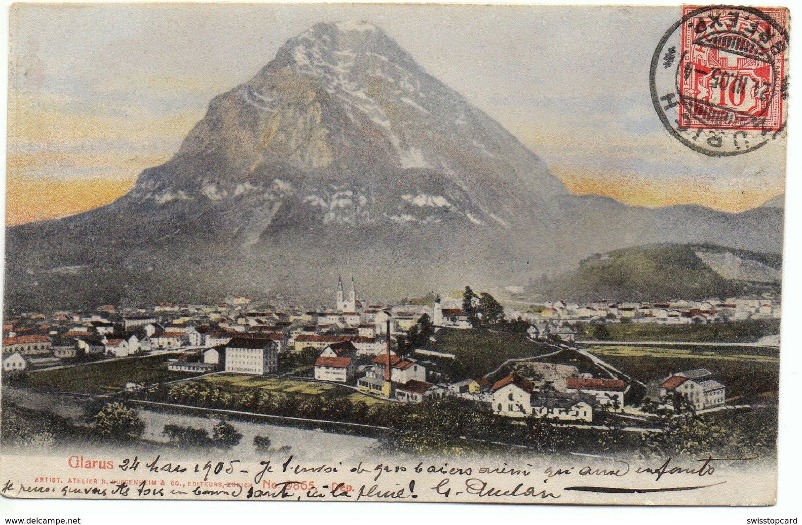 GLARUS Guggenheim Nr. 9865 Gel. 1905 V. Zürich - Autres & Non Classés