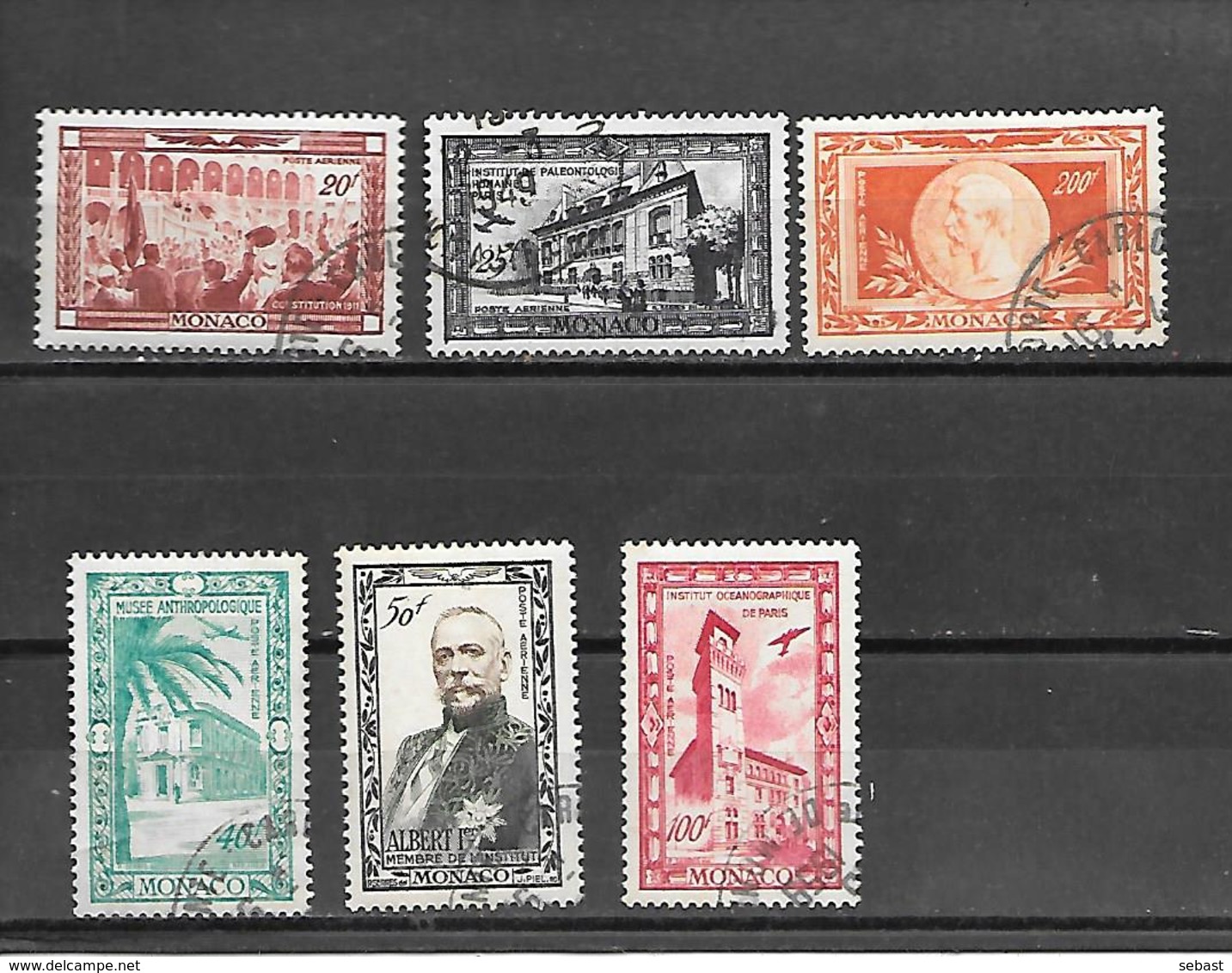 TIMBRES OBLITERES DE MONACO DE 1949 N° YVERT 36/41 - Oblitérés