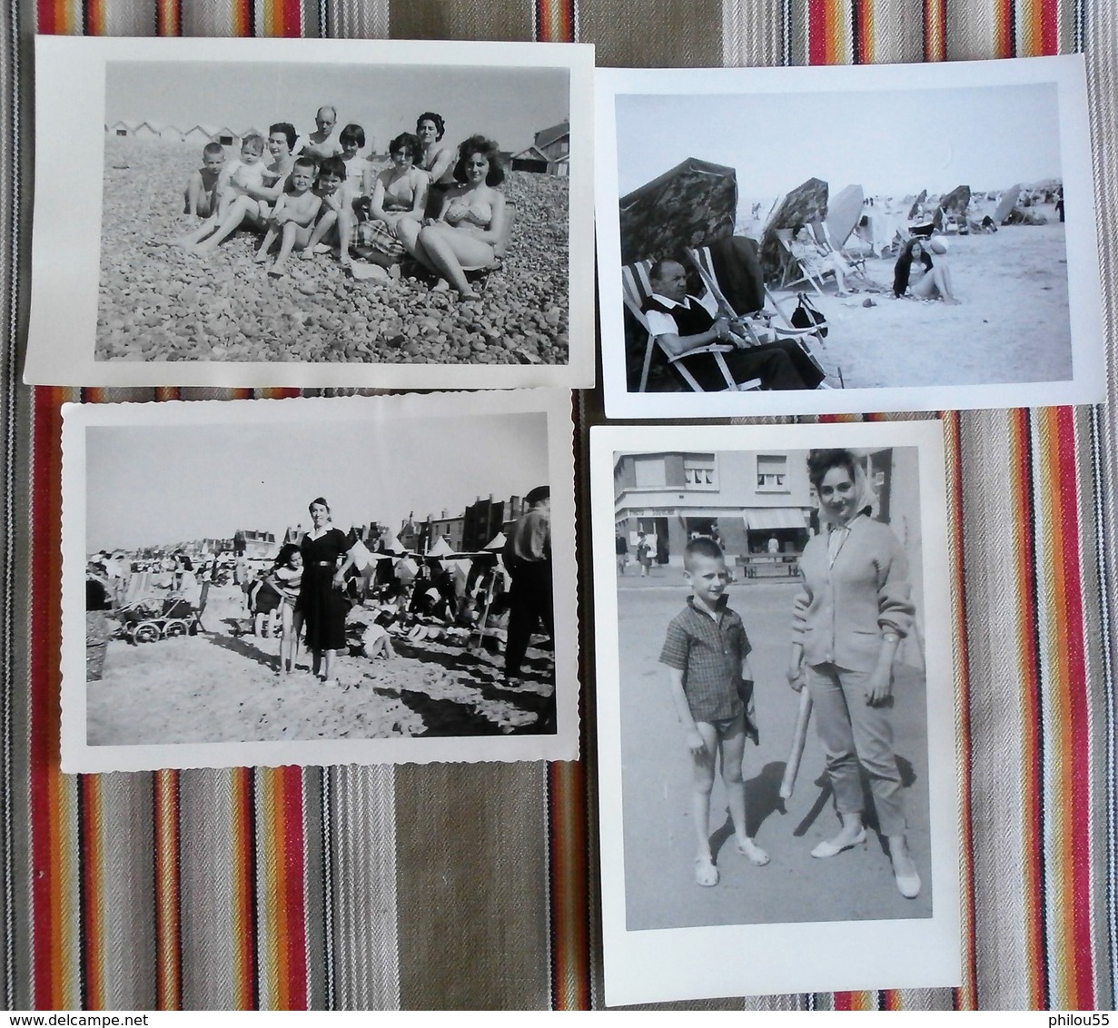 Lot De 4 Photos Plages Maillot De Bain Baigneurs, Baigneuses - Personnes Anonymes