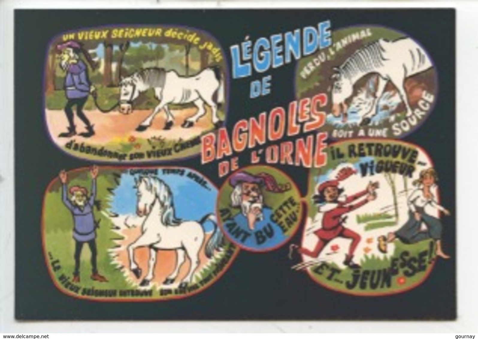 Légende De Bagnoles De L'Ornes - Humour Sir Hugues Ancien Seigneur De Tesse - Dessin R. Allouin - Fairy Tales, Popular Stories & Legends