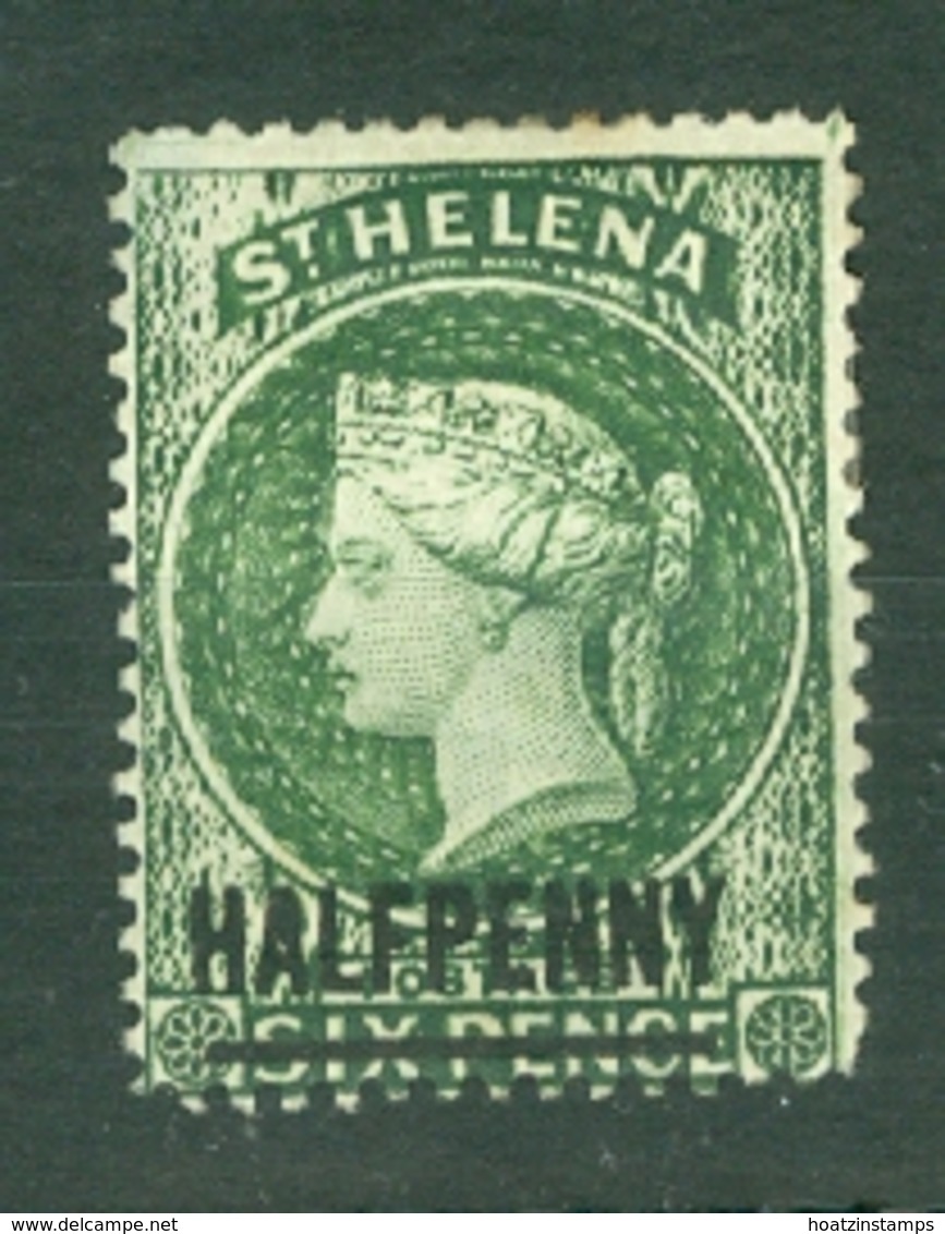 St Helena: 1884/94   QV - Surcharge    SG36    ½d On 6d  Green  [14½mm Overprint]     MH - Saint Helena Island