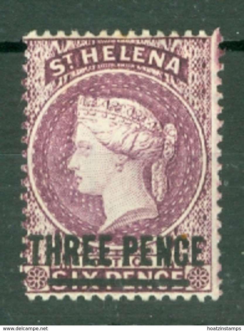 St Helena: 1884/94   QV - Surcharge    SG42    3d On 6d  Deep Reddish Lilac    MH - Saint Helena Island