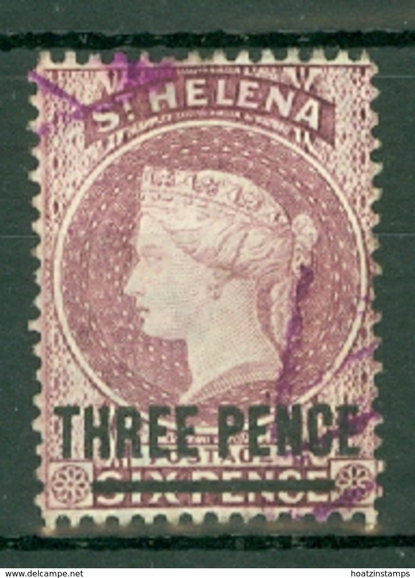 St Helena: 1884/94   QV - Surcharge    SG42    3d On 6d  Deep Reddish Lilac    Used - Saint Helena Island