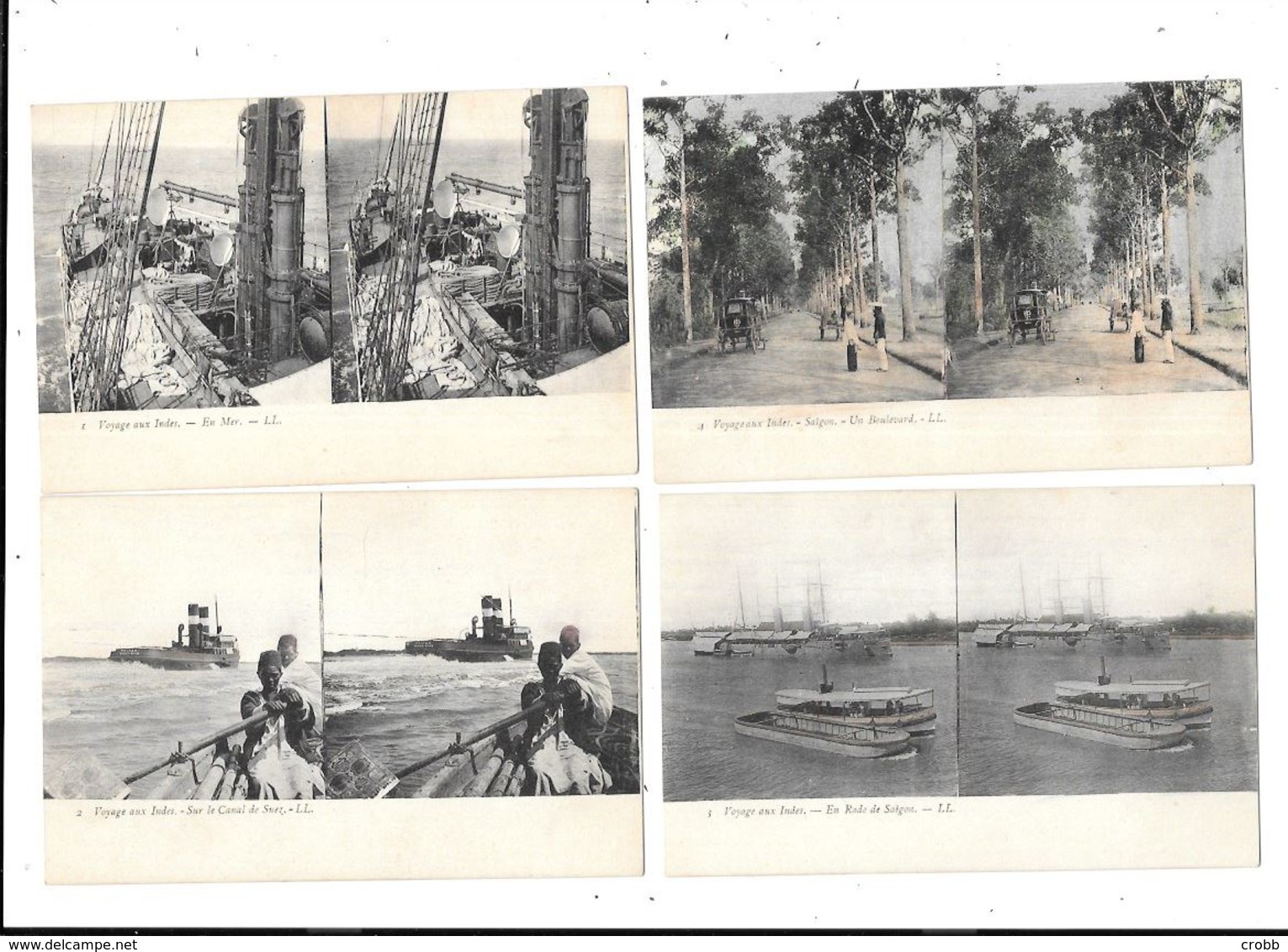 11103 - Lot De 4 CPA Stéréoscopiques INDES SAIGON - Stereoscope Cards