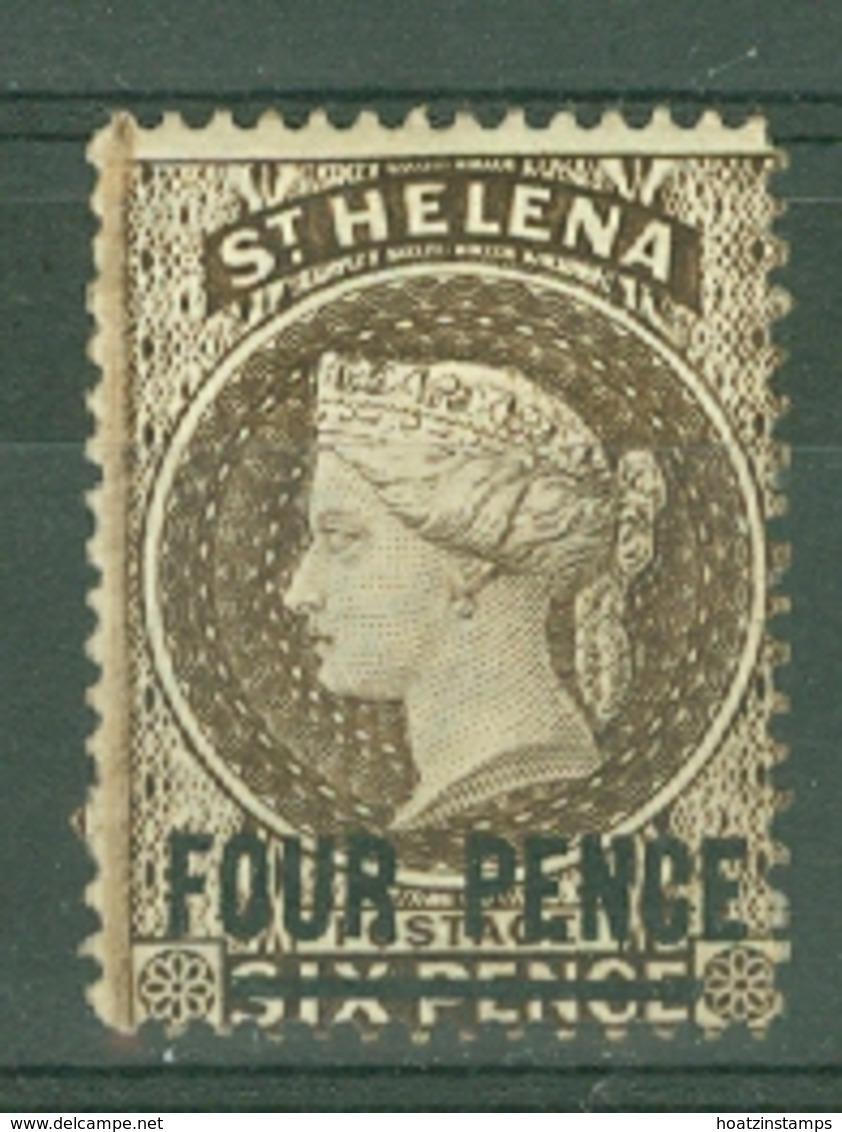 St Helena: 1884/94   QV - Surcharge    SG43cx    4d On 6d  Sepia [Wmk Reversed]   MH - Saint Helena Island