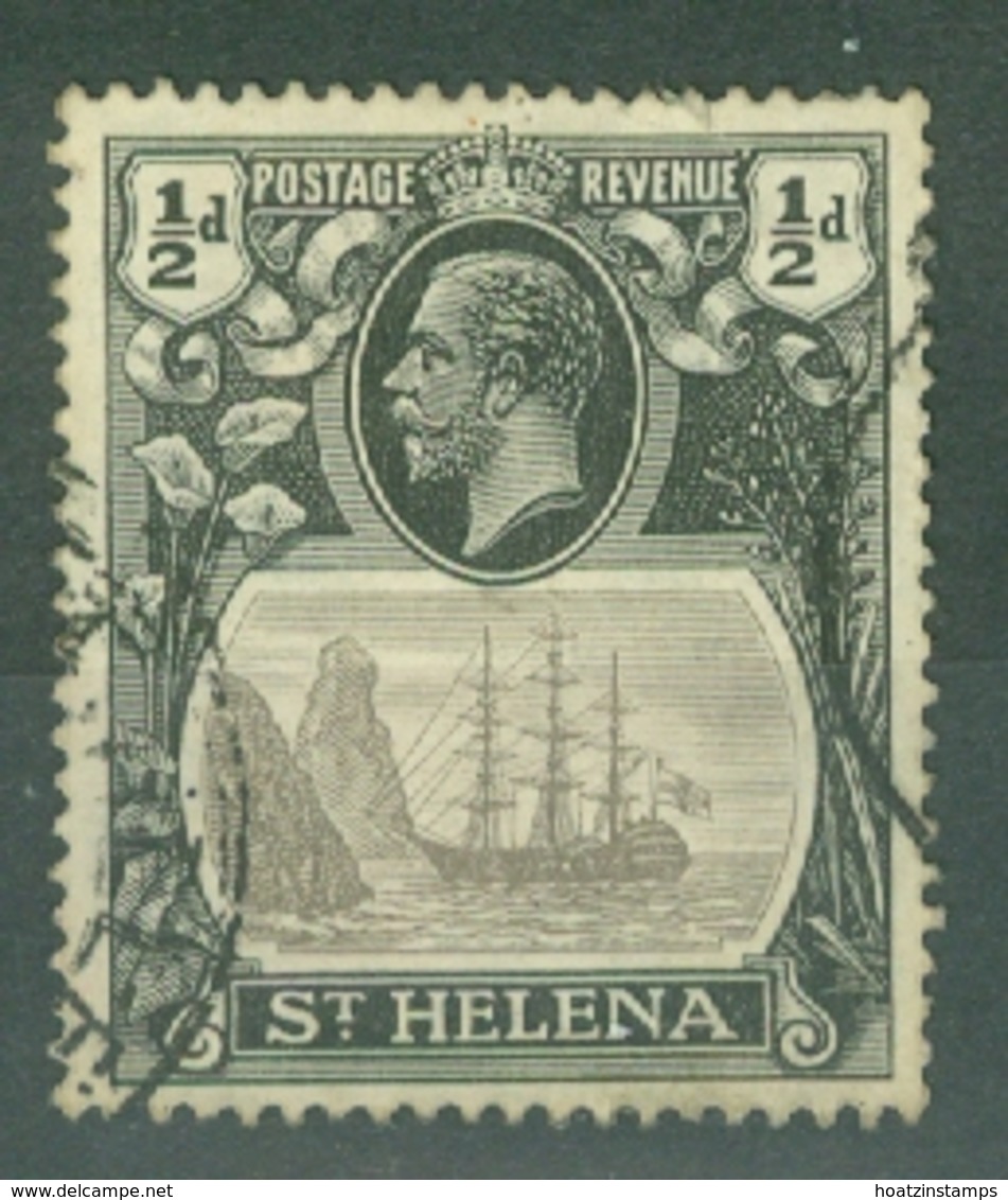 St Helena: 1922/37   Badge Of St Helena    SG97g    ½d   Grey-black & Black     Used - Saint Helena Island