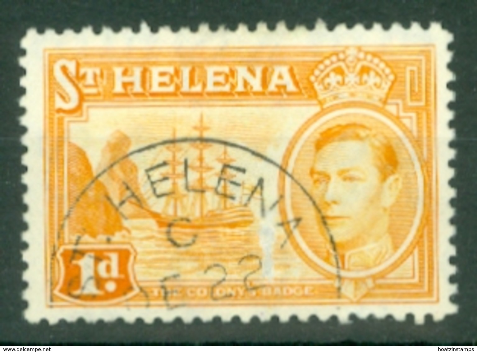 St Helena: 1938/44   KGVI     SG132a    1d   Yellow-orange    Used - Saint Helena Island