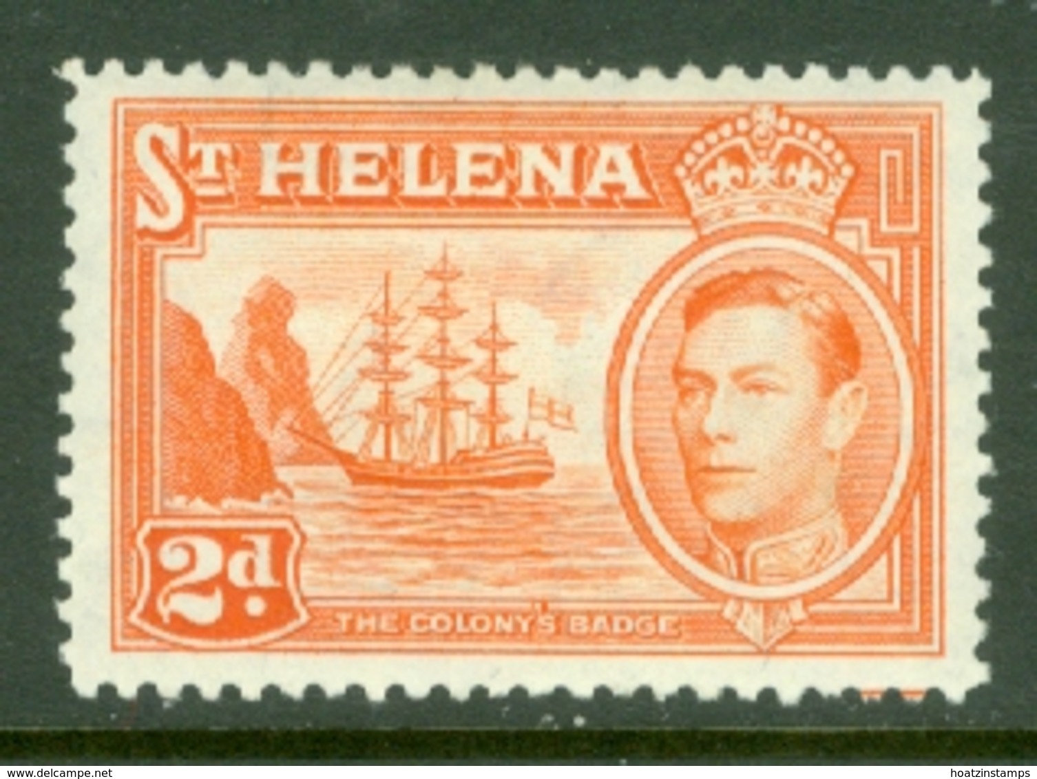 St Helena: 1938/44   KGVI     SG134    2d       MH - Saint Helena Island